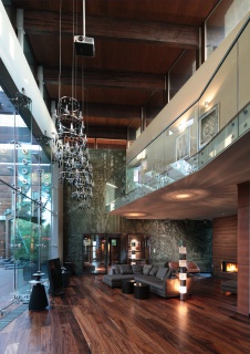 Фото интерьера гостиной дома в эко стиле