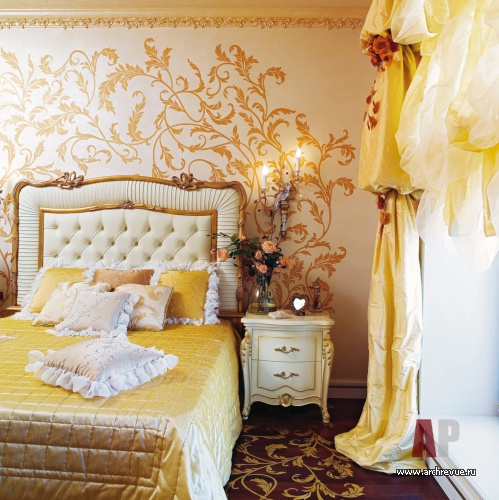  Фото интерьера спальни квартиры в стиле гламур