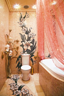 Фото интерьера санузла квартиры в стиле гламур