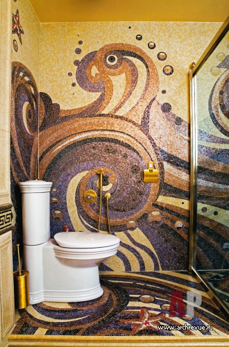 Фото интерьера санузла квартиры в стиле гламур