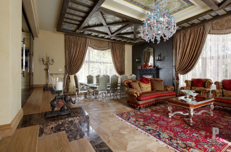 Фото интерьера гостиной дома в английском стиле