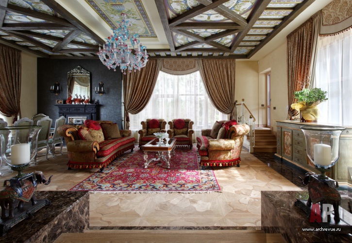 Фото интерьера гостиной дома в английском стиле