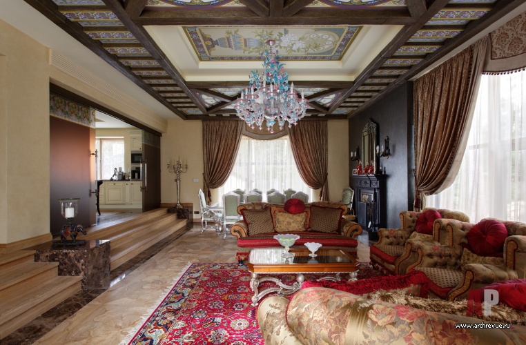 Фото интерьера зоны отдыха дома в английском стиле