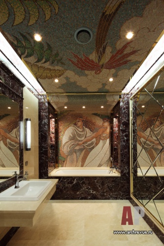 Фото интерьера санузла офиса в стиле ар-деко