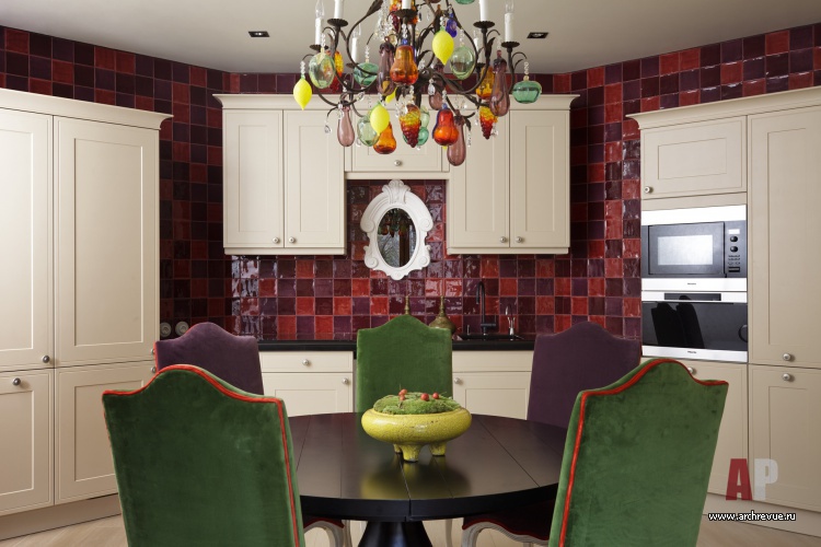 Фото интерьера кухни квартиры в стиле кантри Фото интерьера столовой квартиры в стиле кантри