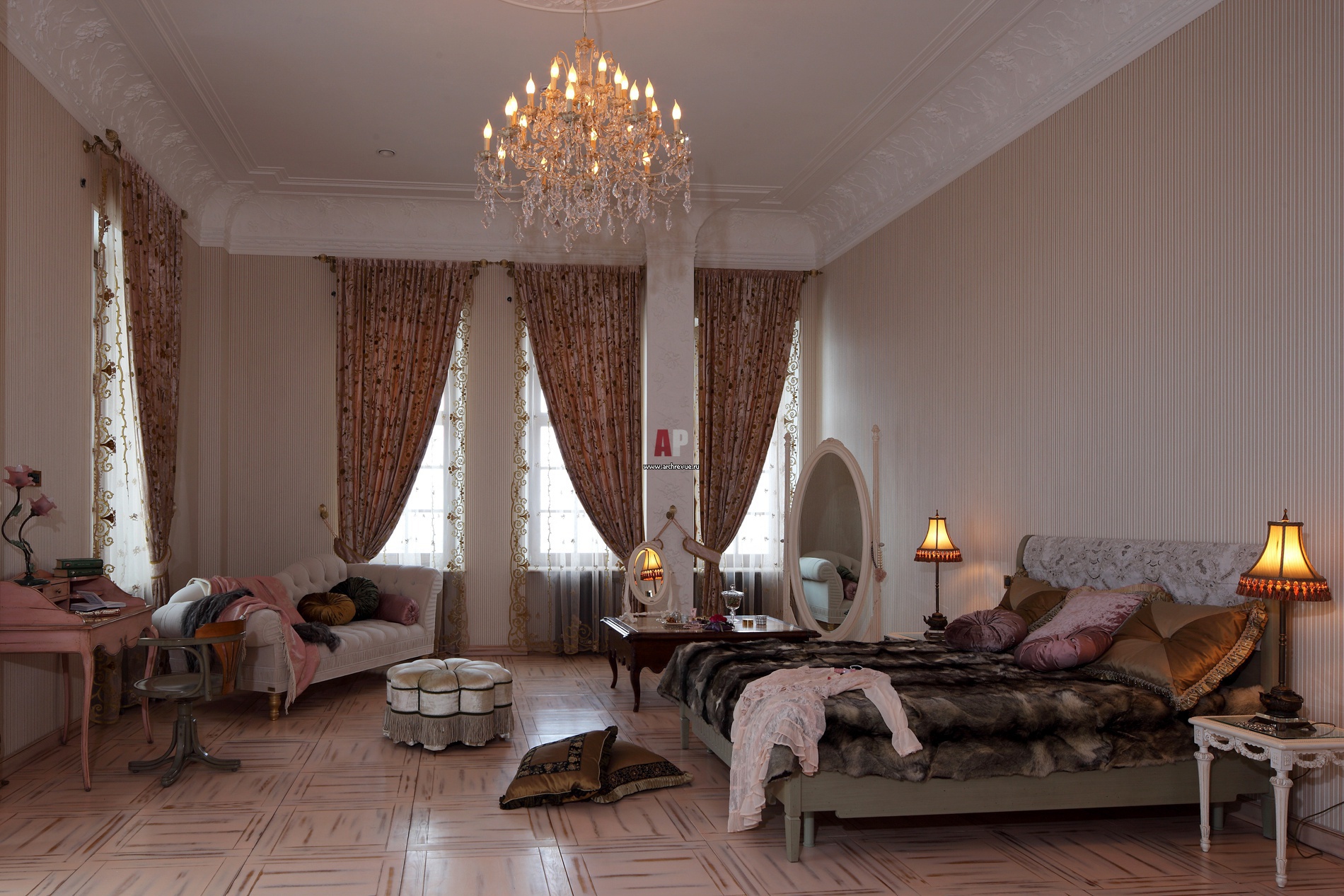 Дизайн спальни в дворцовом стиле