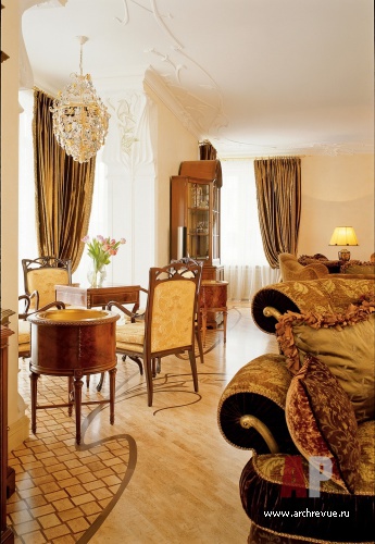 Фото интерьера гостиной квартиры в стиле модерн