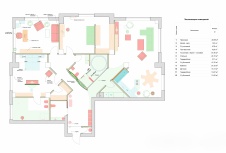 Планировка современной квартиры на 25 этаже московской высотки.